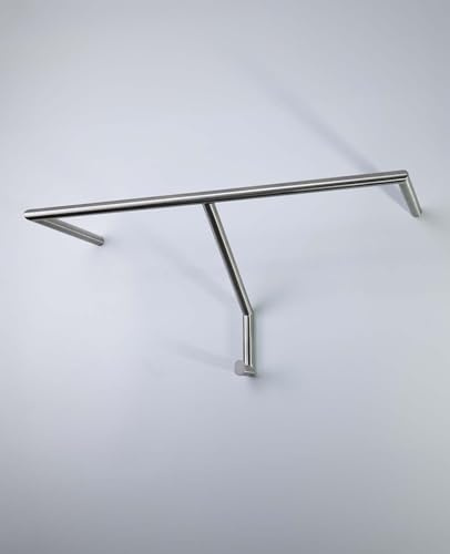 Siqual Design Minimalistische Wandgarderobe aus Edelstahl, rostfrei, platzsparend & stilvoll für Flur & Eingangsbereich – Garderobe HOOK (Edelstahl)