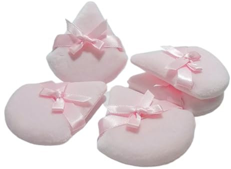 Lot de 5 houppettes triangulaires en velours avec nœud en velours