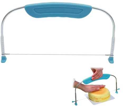 Cake Cutter Cake Slicer Cake Leveller Adjustable Stainless Steel Cake Leveller Cutter with Wire for Layer Cakes Kitchen Accessories for Birthday Party Cakes (Blue)