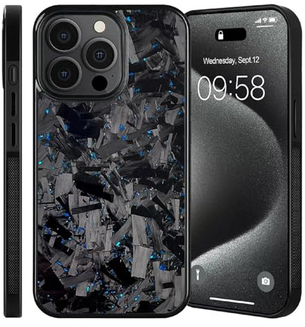 Generisch Forged Carbon Fiber Phone Case, 2025 New Magnetic Forged Carbon Fiber Phone Case for iPhone 16 15 14 13 12Pro Max (for iPhone 16 Promax,Blue)