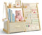 wooshwa Bücherregal Kinder Kinderzimmer Spielzeug Aufbewahrung mit 4 Regalebenen & Aufbewahrungsbox, Kinderregal Kinder Bücherregal für Regal kinderzimmer Spielzeug-Organizer - Terrazzo