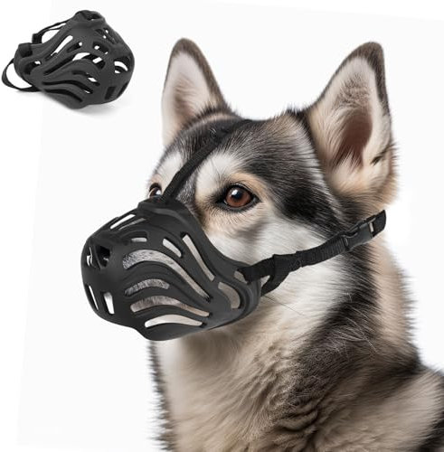 Maulkorb Hund Silikon Korb Maulkorb Mittlere Hunde Maulkörbe Atmungsaktiver Hundemaulkorb Dog Muzzle für Hunde von 20-30 kg (L)