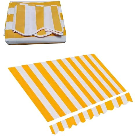 Tela De Repuesto Para Toldo, Lona Recambio Para Toldo Jardín Patio Terraza Balcón Exterior, Toldo De Lona 4x3.5m Cubierta Del Toldo, Vela De Sombra Recambio De Tela Lona(Yellow,3.5x2.5m/12x8ft)