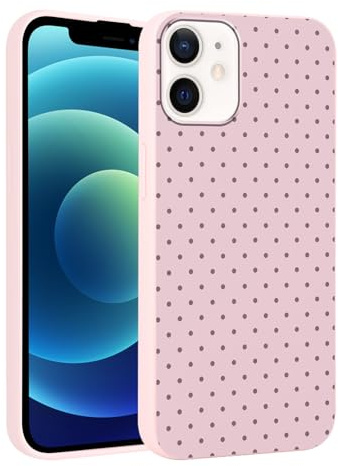 Yirlbey Gepunktet Handyhülle für iPhone 12 Mini Hülle 5,4, Aesthetic Lila Polka Dot Muster Motiv Design für Mädchen Schutzhülle Weiche Bunt Rosa Silikon TPU Bumper Ultra Dünn Bumper Case, Punkte