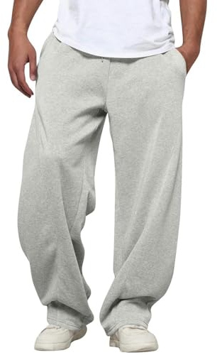 Baggy Homme Pantalon Jogging Large Hiver Chaud Y2K Sweatpants Grande Taille Pantalon de Survêtement Mode Ample Jogging de Travail Taille Élastique