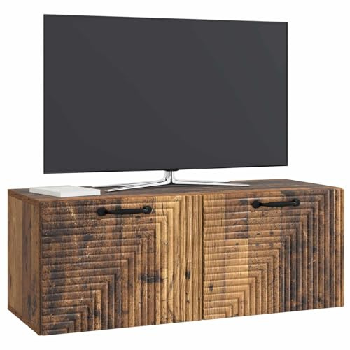 vidaXL Wandmontierter TV-Schrank Altholz 78,5 x 31 x 30 cm, Wohnzimmer, moderner rechteckiger Stauraum, wandmontierte Medienkonsole, platzsparendes Möbel für Dein Zuhause