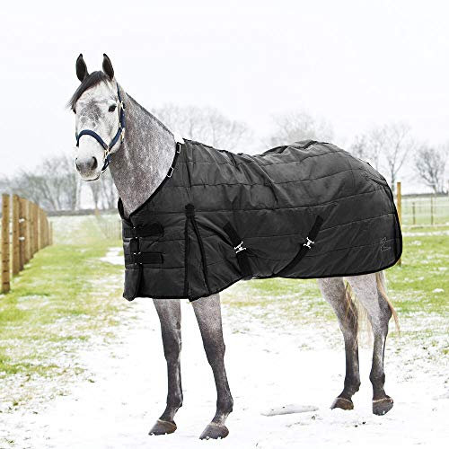 Horze Nevada Winter-Stalldecke, 420D mit 200g Füllung, gesteppt, leicht, Schwarz, 125