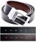 Wendbarer Gürtel, schwarzes Leder auf einer Seite, braun auf der anderen, verchromte Drehmechanik-Schnalle, 34 mm breit, in schöner Geschenkverpackung, elegant oder lässig, passend für Taillenumfang
