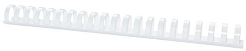 OFFICER PRODUCTS Plastikbinderücken 50 Stück DIN A4 25mm (240 Seiten) Binderücken Bindungskämme Plastikbindung | Kunststoff | Farbe: Weiß