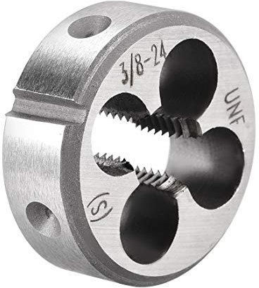 sourcing map Terraja, Terrajas de Roscar Métricas 3/8-24 UNF, Terraja Redonda 30mm Diámetro Exterior, Troquel para Roscar a la Derecha, Aleación de Acero