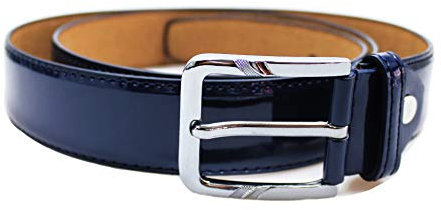 Evoga Cintura elegante uomo vernice ecopelle business cerimonia (Blu lucida #1)