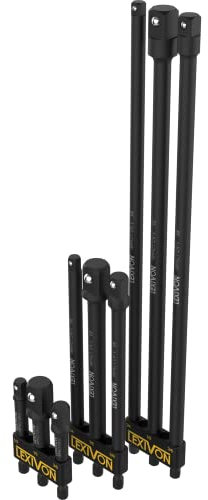 LEXIVON 9-Piece Impact Grade Socket Adapter Set - 3, 6, and 12 Extension Bit with Holder | 1/4, 3/8, and 1/2 Drive, Adapt Your Power Drill to High Torque Impact Wrench (LX-106)