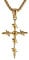 HZMAN Nagel Kreuz Halskette für Männer Edelstahl Vintage Gothic Stacheldraht Anhänger Halskette Schmuck Geschenk 22+2 Zoll (Gold)