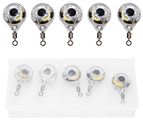RiToEasysports Angelköder Licht, 5 Stücke LED Unterwasser Angellicht Lockstoff Augenförmige Nachtlampe Köder Attraktor Köder Werkzeug für Süßwasser und Salzwasser