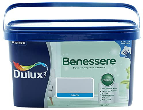 Dulux Benessere Pittura Colorata all'Acqua per Interni Superlavabile Anti Muffa Anti Batteri con Ioni D'Argento, 2.5 Litri, Lavanda, 2.5L