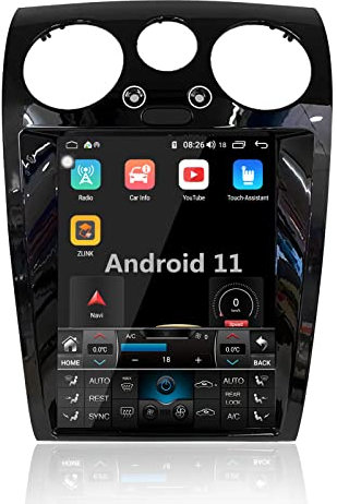 MOOKAKA Tesla Autoradio Android 11 Autoradio 2 DIN Navigation GPS Hauptgerät für Bentley Continental GT 2004-2011 Autoradio Multimedia-Player Vertikal Display mit Carplay DSP