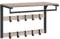 VASAGLE Wandgarderobe, mit Ablage, Wandregal mit 10 abnehmbaren Haken, Hängeregal, Wandmontage, 2 Garderobenleisten, Kleiderstange, für Flur, Schlafzimmer, Badezimmer, greige-schwarz LCR101B02