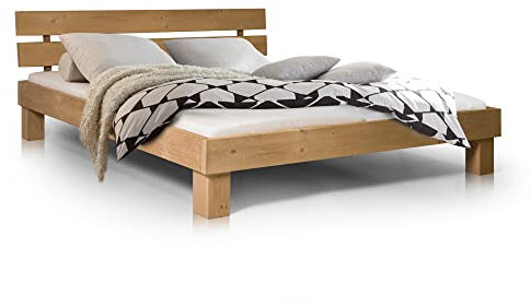 moebel-eins Pumba Massivholzbett Fichte, 120 x 220 cm, eichefarbig, Standardhöhe