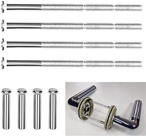 4 Sets M3 Door Handle Screws,M3 Door Handle Fixing Screws,Nickel Plated Male to Female Door Handle Screws Connecting Fixing Bolts and Sleeves for Escutcheons Cabinet Drawers