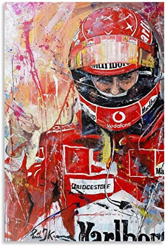LBMED Leinwand Bilder Kunst Michael Schumacher Ölgemälde Graffiti berühmt für Veranda-Dekor Malerei Poster Druckt Gedruckte 23.6x35.4(60x90cm) Kein Rahmen