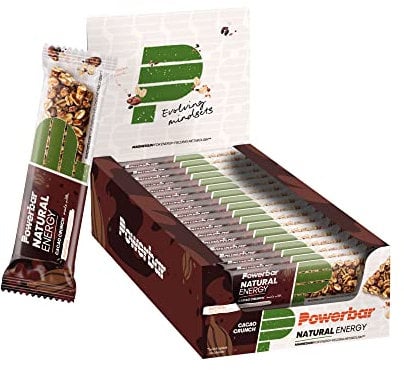 Power Barr Natural Energy Cereal Cacao Crunch 18x40g - Vegan Carbohydrate Energy Bar + Magnesium