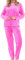 A2Z Womens Pyjamas Soft Warm Fleece Twosie Adults Crew Neck Long Sleeve - PJS 216 Pink Ladies 12-14