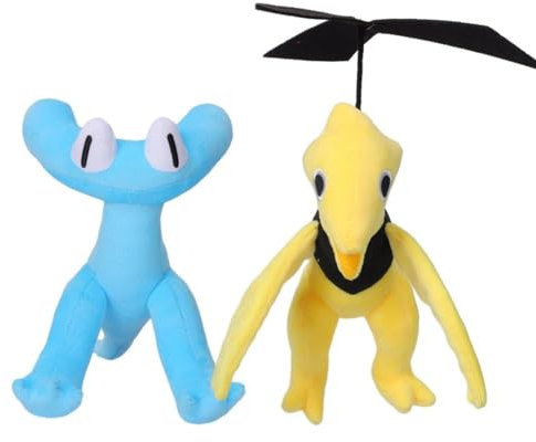 Dlishka 9.8inch Rainbow With Friends Chapter 2 Plush Toys,Friends Bring Home The Fun Cyan And Yellow Stuffed Animals Plushies and Birthday Gifts for Boys and Girls