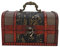 Tissting Vintage Deko Holz Schatzkiste, 18 x 10 x 11 cm Retro Chinese Style Klein Schatztruhe Münze Piratenkiste Kinder Spielzeug Holzkiste für Karten Schmuck Kleine Gegenstände