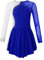 Aislor Tanzkleid Mädchen Pailletten Eiskunstlauf Kleid Kinder Langarm Ballettkleid Tanztrikot mit Rock Kleider Gymnastikanzug Wettbewerb Tanz Kostüme W Königsblau 158-164