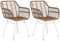 HOMCOM Lot de 2 chaises de Salle à Manger Chaise de Cuisine Design bohème Assise en résine tressée piètement en Acier Chaise à dînner 56 x 60 x 79 cm Blanc