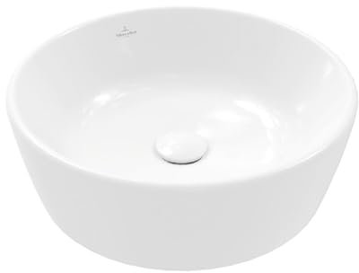 Villeroy & Boch Aufsatzwaschtisch Architectura rund - modernes Aufsatzwaschbecken - Waschschale aus robusten und langlebigen Keramik, alpinweiß