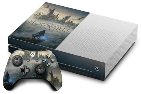 Head Case Designs Offizielle Hogwarts Legacy Wichtige Kunst Grafiken Vinyl Haut Gaming Aufkleber Abziehbild Abdeckung kompatibel mit Xbox One S Console and Controller Bundle