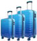Blade Kofferset 3 Teilig Erweiterbar - Hartschalen Koffer Trolleys - Leichter Rollkoffer Handgepäck aus ABS+PC mit TSA Schloss - 4 Spinner Räder Koffer - 3er Reisekofferset (Blau-Set)