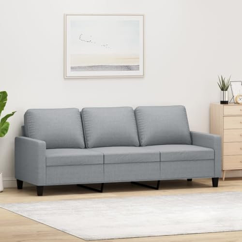 Cozynest 3 Sitzer Sofa Hellgrau 180 cm Stoff