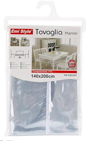 A2ZWORLD Tovaglia Trasparente da Tavolo Rettangolare in PVC, Tovaglia Plastificata Protettiva Impermeabile Facile da Pulire (140 x 200 centimetri)