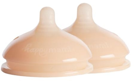 Happymami,Personalisierbarer Sauger, anpassbar an die Form deiner Brust, Flaschensauger aus medizinischem Silikon, BPA-frei, mit doppeltem Anti-Kolik-System (2 Personalisierbarer Sauger)