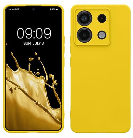 kwmobile Carcasa Compatible con Xiaomi Redmi Note 13 Pro 5G / Poco X6 5G Funda - con Bordes elevados - Apto Carga inalámbrica - Amarillo chillón Mate