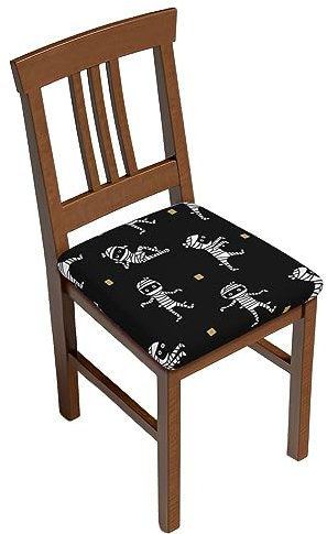 ROOZEE Stuhlhussen mit niedlichem Halloween-Muster, bedruckt, quadratisch, Esszimmerstuhl, Sitzkissen, Schonbezüge, Stuhlhussen, 6 Stück