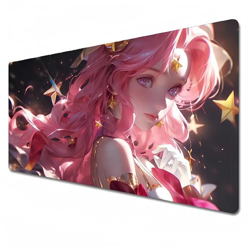 League of Legends Tapis de souris | Tapis de souris de jeu rose |XXL 900 x 400 | Grand tapis de bureau | Imperméable – Antidérapant (80 x 30 x 0,3 cm)