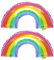 2 Stück Regenbogen-Party-Dekorationsballons, bedruckte Luftballons, Themenparty-Ballons, Regenbogen-Folienballons