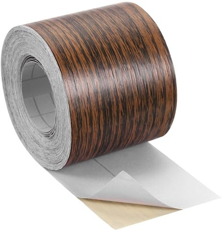 QUARKZMAN 1 Rolle Holzmaserband, 2,36 x 49 Ft Realistisches Strukturiertes Reparaturband Selbstklebendes Holzmaserband für Wand Tür Tisch Schränke Wohnkultur (Braun)