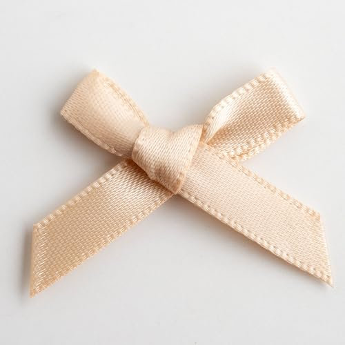 Italian Options Satin Craft Bows 100-Piece Pack, 3 cm Bow Width, Champagne Gold