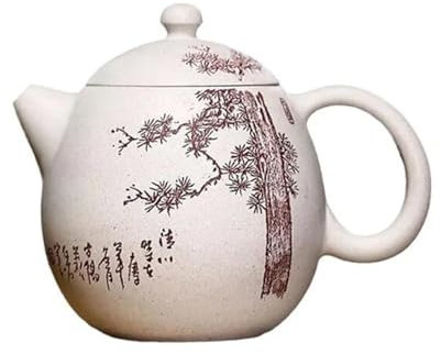 AGYSVGZ Juego De Té con Tetera Teteras Chinas Yixing Arcilla Púrpura Tetera Hecha A Mano Tetera 220ml Juego Té Zisha Barro Duan Blanco Mineral Crudo Tetera De Navidad