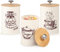 Lot de 3 boîtes à thé, café et sucre de style vintage de 708,7 g avec couvercle hermétique pour cuisine, thé, café, sucre