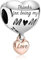 MSPOVOF Love You Mom Herz Charms 925 Sterling Silber 5A Zirkonia Anhänger für Armband Halsketten Schmuck Geschenk für Damen Frauen