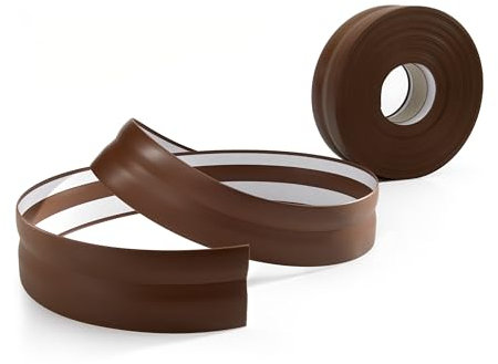 Quest Weichsockelleiste Selbstklebend 32 mm x 23 mm - PVC Sockelleiste, Abschlussleiste - Knickleiste für Innenbereich, Wand, Boden - Flexibel, Dicht, Dekorativ (Dunkelbraun, 5m)