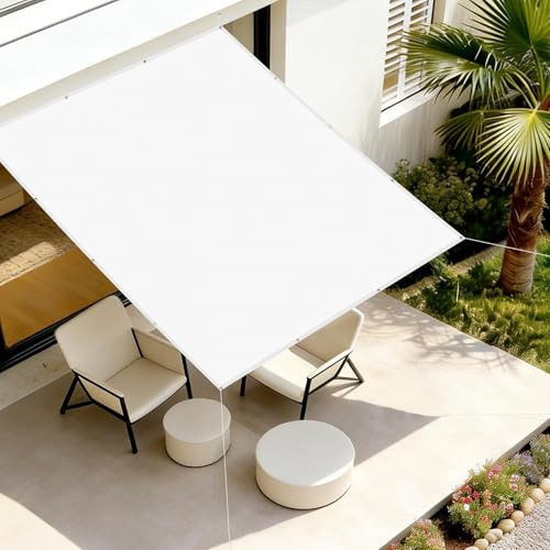 AXT SHADE Toldo Vela de Sombra Impermeable Rectangular 1,5x3m Protección Rayos UV con Ojales para Exterior Terraza Patio Jardín-Blanco