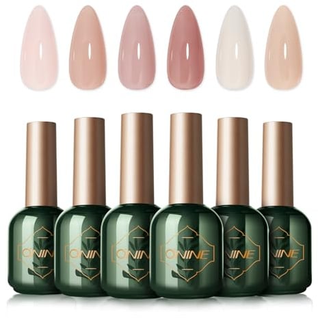 ONINE 3-Free Gel Nagellack Set 10g x 6pcs, Rosa Serie, Jelly UV/LED Gel ohne Hema,TPO und Di-Hema, Langanhaltend ohne Stechenden Geruch, Nageldesign-Maniküre für Profis, Salons und Zuhause