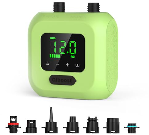 Qiboost Pompa SUP ricaricabile, 20PSI alta pressione doppio stadio