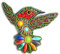 Broche Oiseau Moyen en Porcelaine et Perles de Verre - Bijou Fantaisie